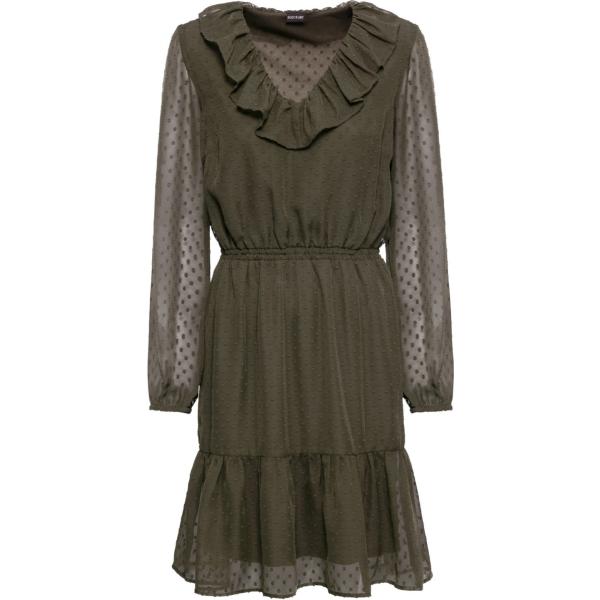 Vestito con volant e scollo verde Bodyflirt verde
