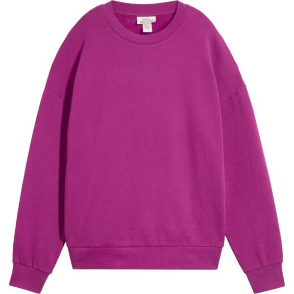Felpa da donna oversize in rosa scuro in cotone organico bonprix