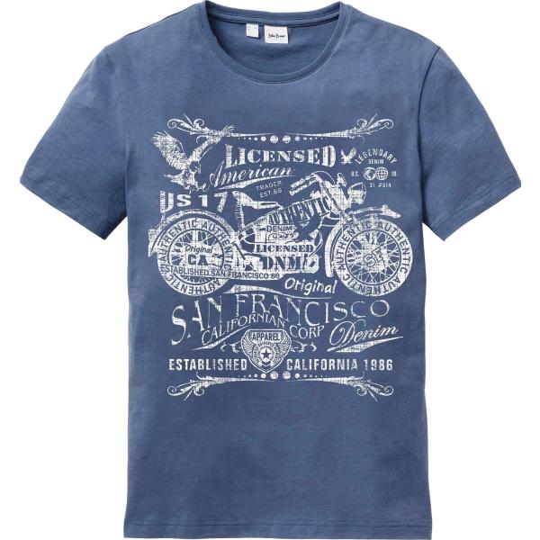 t-shirt bonprix blu con stampe
