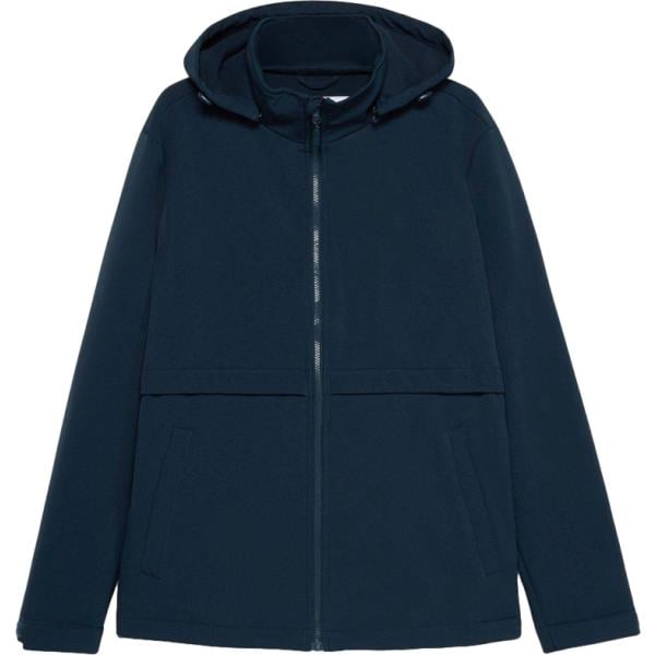 Giacca soprabito da uomo in blu scuro collo con cappuccio tessuto impermeabile bonprix