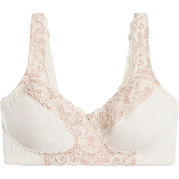 Reggiseno da donna senza ferretto in bianco avorio con fiocco con spalline bonprix