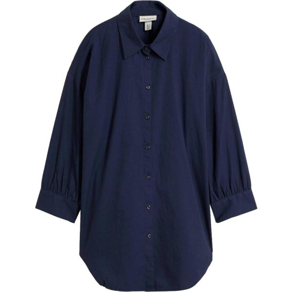 Camicia da donna oversize in blu scuro in cotone bonprix bonprix