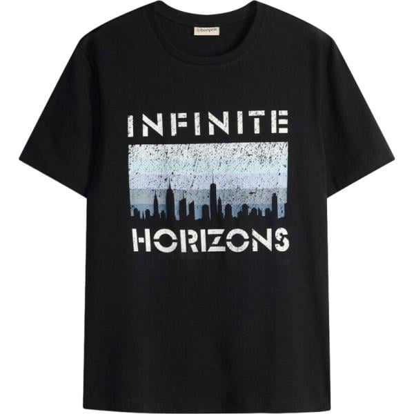 T-shirt da uomo in nero pece in cotone organico bonprix bonprix