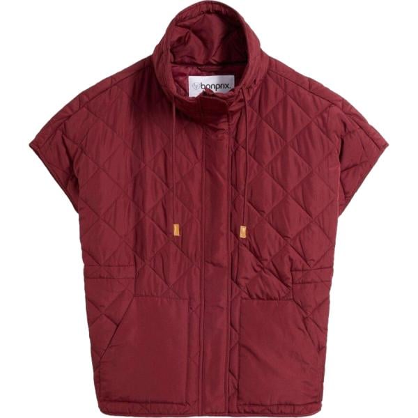 Piumino da donna in rosso classico tessuto impermeabile senza maniche bonprix