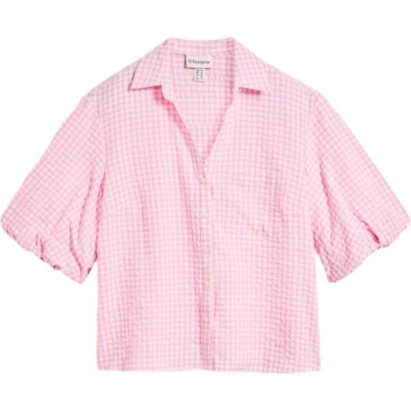 Camicia a maniche corte da donna in rosa scuro a maniche corte bonprix bonprix