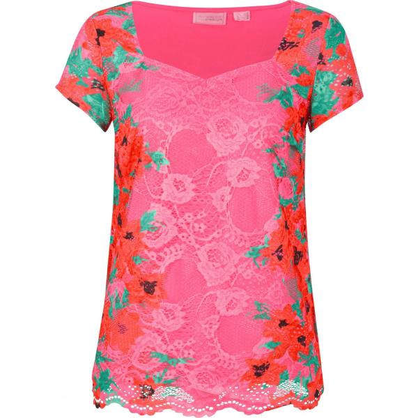 maglieria Bpc selection premium rosa con stampe