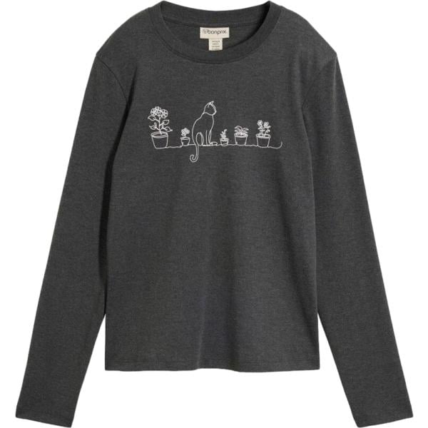 T-shirt da donna in grigio scuro a maniche lunghe bonprix bonprix
