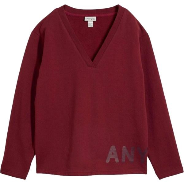 Felpa da donna in bordeaux in cotone organico bonprix