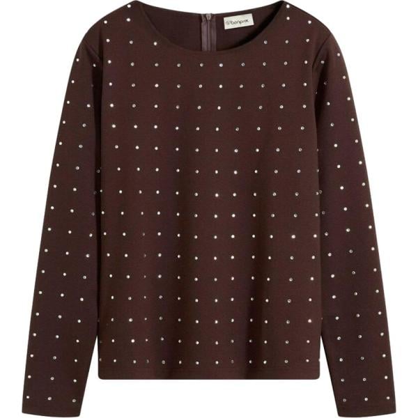bluse bonprix marrone