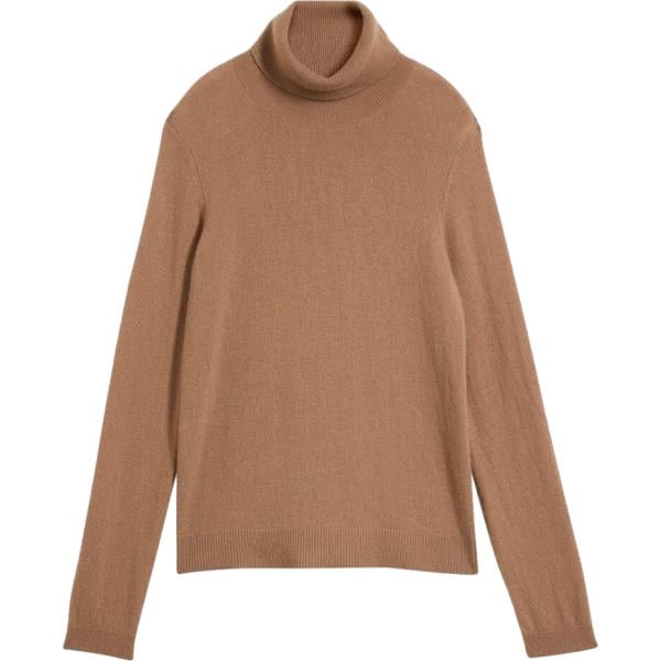 Pullover da donna in marrone scuro collo alto in cashmere bonprix