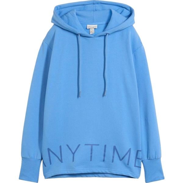 Felpa con cappuccio da donna in azzurro collo con cappuccio in cotone organico bonprix
