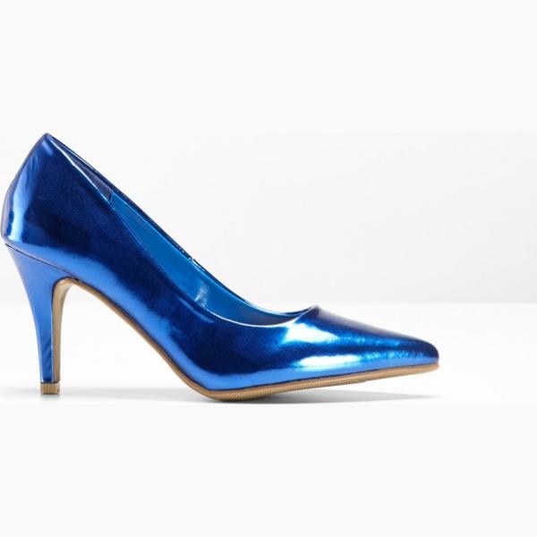 Décolleté pumps effetto metallizzato con tacco spillo blu Bodyflirt blu