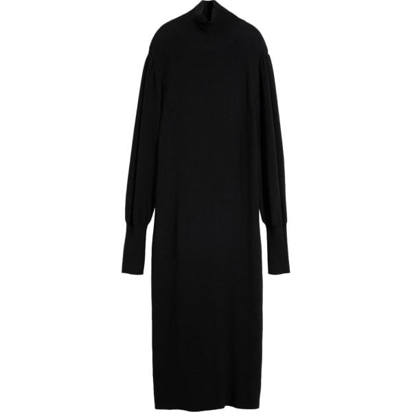 Vestito longuette/midi da donna in nero pece lavorato a maglia in viscosa bonprix
