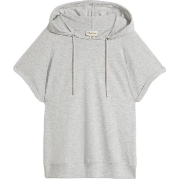 Felpa con cappuccio da donna in grigio chiaro collo con cappuccio bonprix