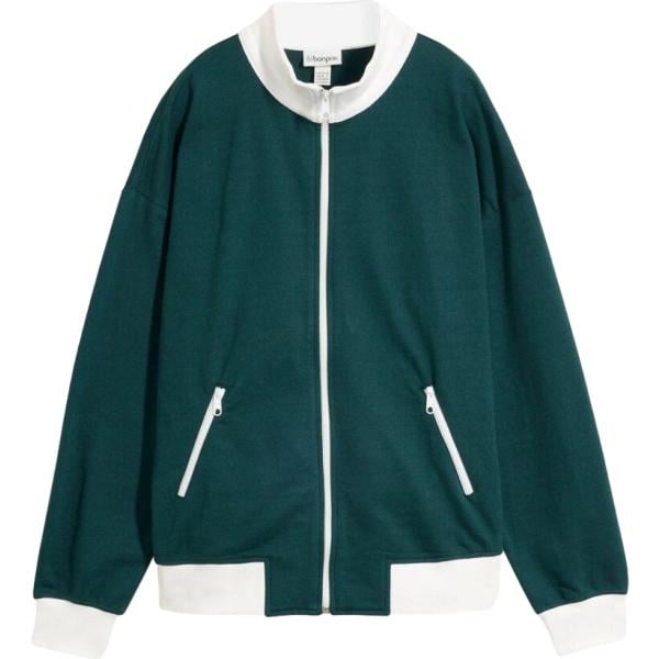 Felpa da donna in grigio scuro con zip in cotone organico bonprix