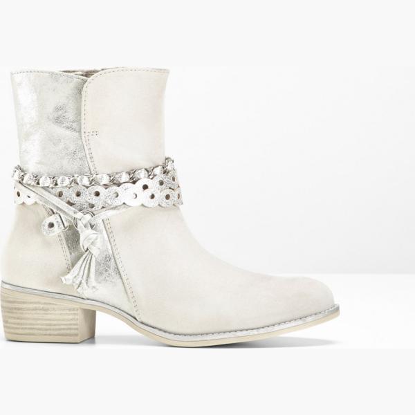 Stivaletti con zip grigio bonprix marrone