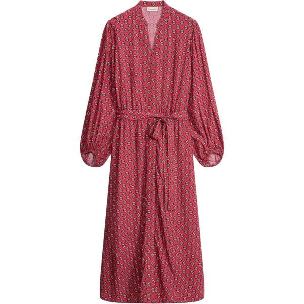 Vestito chemisier da donna in rosso classico con cintura bonprix