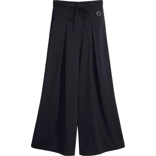 Pantaloni sportivi da donna in nero pece plissè bonprix