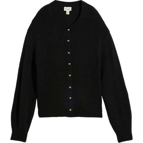 Cardigan da donna in nero pece con bottoni bonprix
