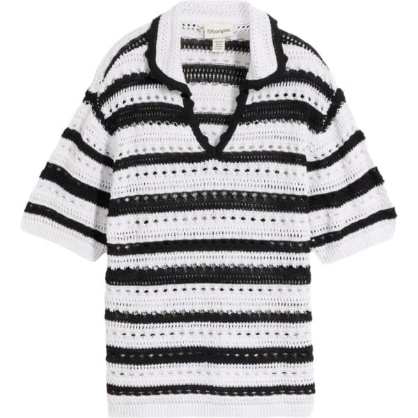 T-shirt da donna oversize in grigio chiaro lavorato a maglia bonprix bonprix