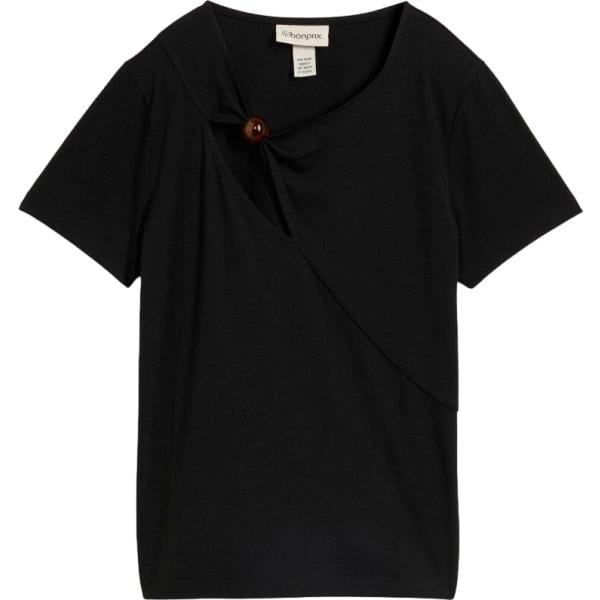 T-shirt da donna in nero pece in viscosa bonprix bonprix