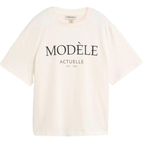 T-shirt da donna in bianco neve maxi in cotone organico bonprix