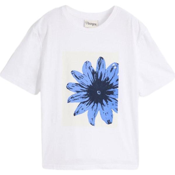 t-shirt bonprix bianco con stampe