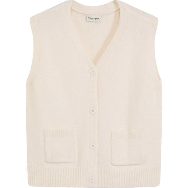 maglione da donna in bianco avorio lavorato a maglia bonprix