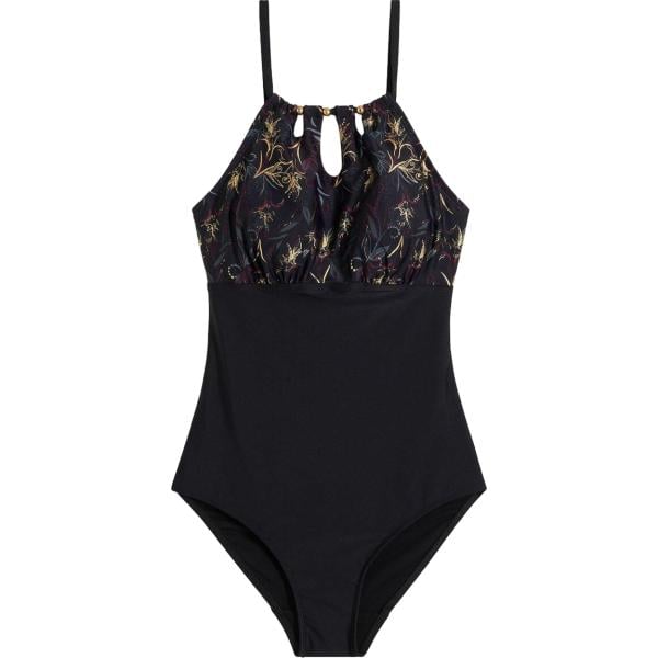 Costume intero da donna in nero pece con spalline modellante bonprix bonprix