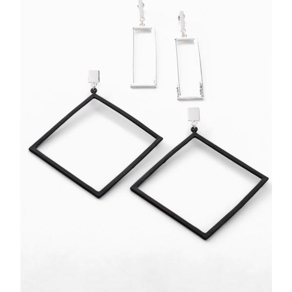 Orecchini argento e nero Bpc bonprix collection grigio