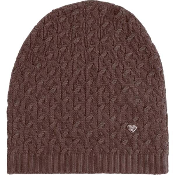 Beanie da donna in marrone scuro con strass bonprix