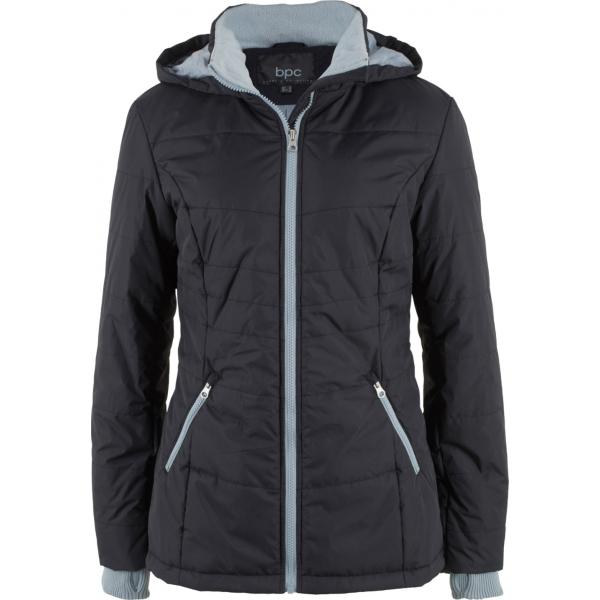 Giacca contrasto con zip in pile nero Bpc bonprix collection marrone