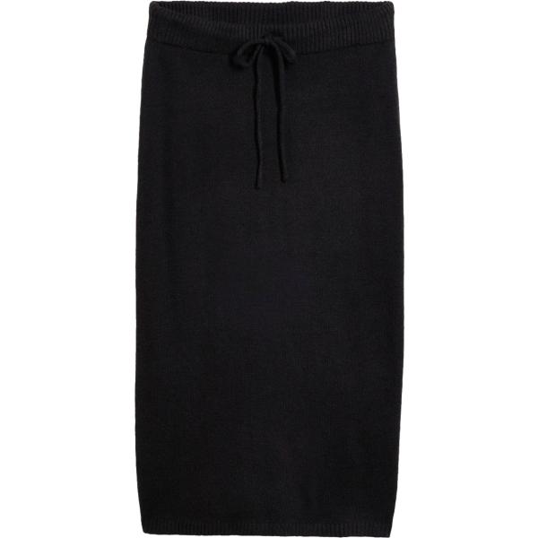 Gonna longuette da donna in nero pece lavorato a maglia bonprix bonprix