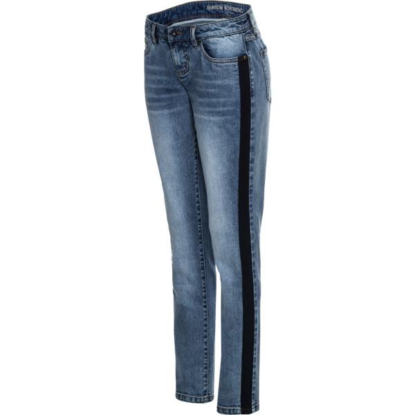 Jeans boyfriend con bande laterali contrasto blu Rainbow blu