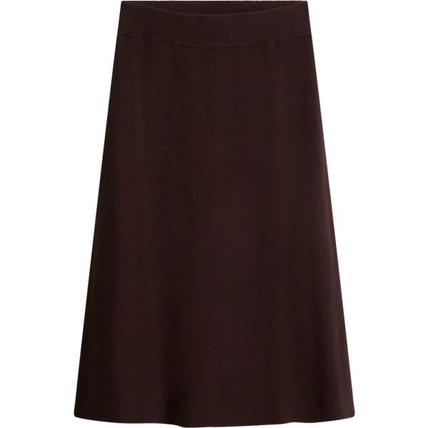 Gonna da donna forma svasata in marrone scuro lavorato a maglia bonprix
