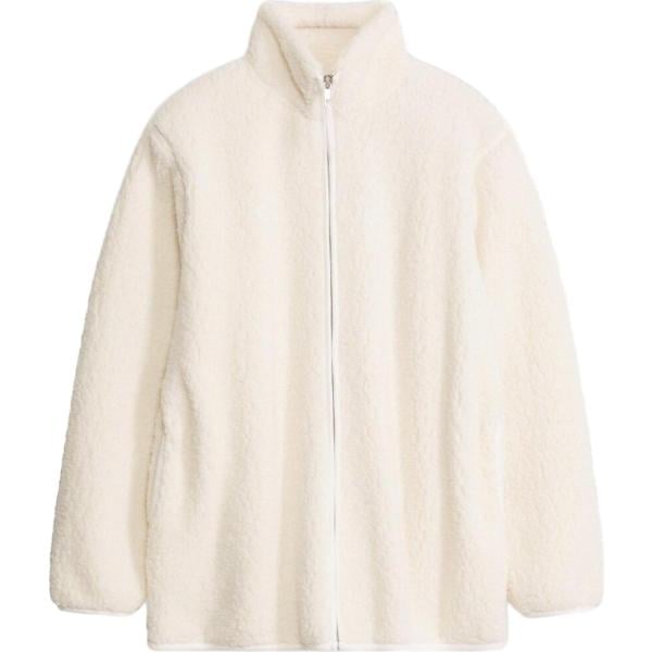 Felpa da donna in bianco avorio con zip bonprix