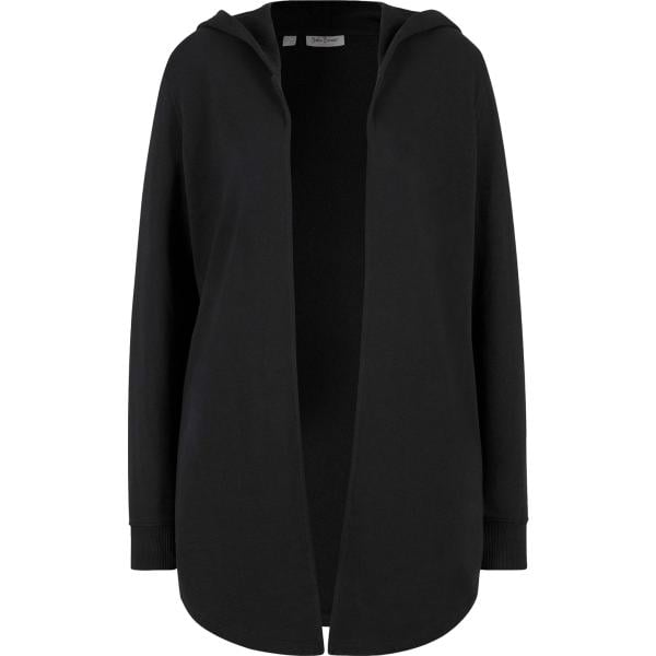 felpa da donna in nero pece lungo con zip bonprix