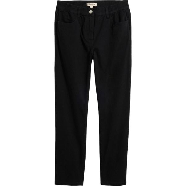 Pantaloni da donna in nero pece a vita alta bonprix