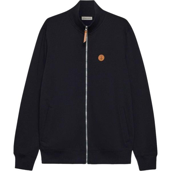 Felpa da uomo in nero pece con zip in ecopelle bonprix