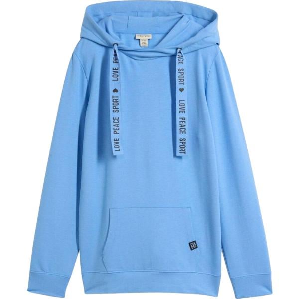 Felpa con cappuccio da donna in azzurro collo con cappuccio in viscosa bonprix