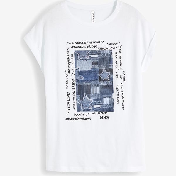 maglieria bonprix bianco con stampe