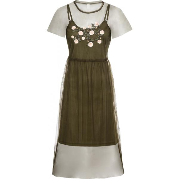 Vestito con ricamo in tulle verde bonprix blu