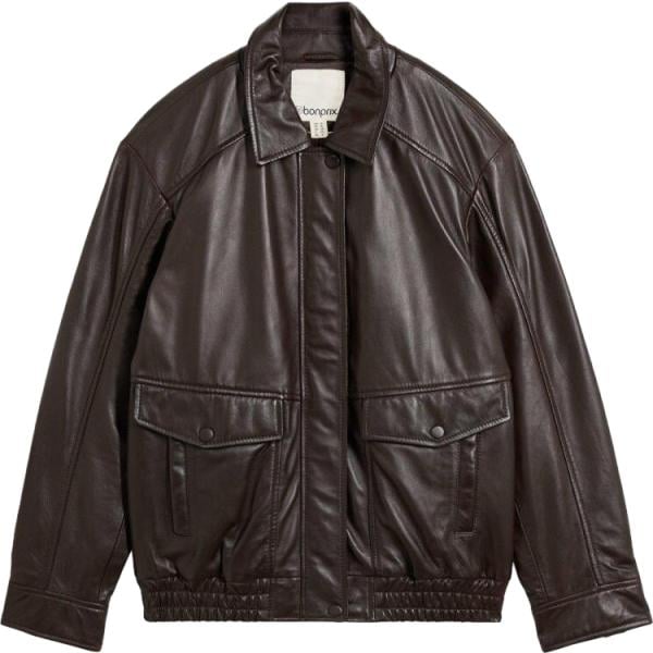 Giacca soprabito da donna oversize in marrone scuro in pelle bonprix bonprix