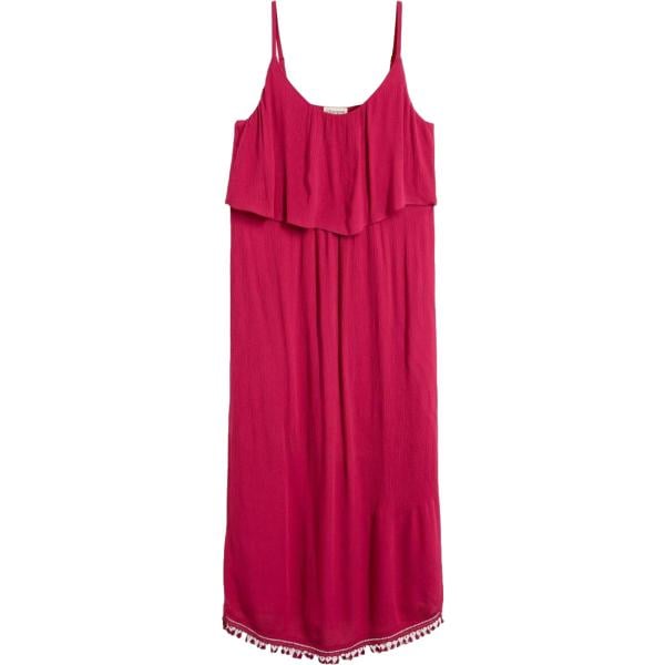 Vestito lungo da donna in rosso classico con ruches con spalline lungo bonprix bonprix