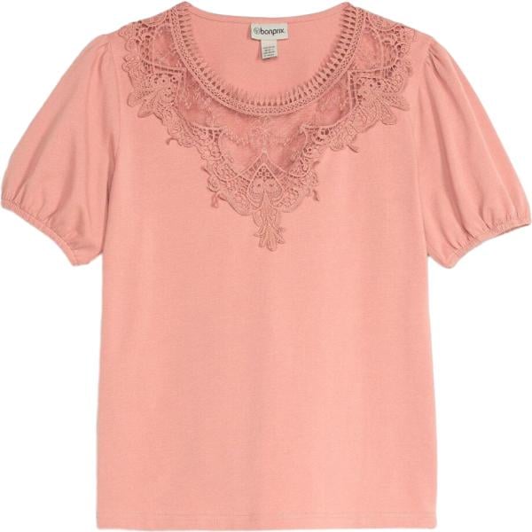 T-shirt da donna in rosa scuro in cotone bonprix bonprix