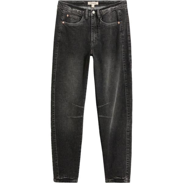 Jeans da donna in grigio scuro a vita alta in denim bonprix