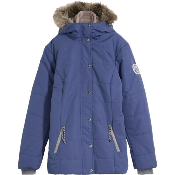 Piumino da donna in blu scuro collo con cappuccio in pile bonprix bonprix