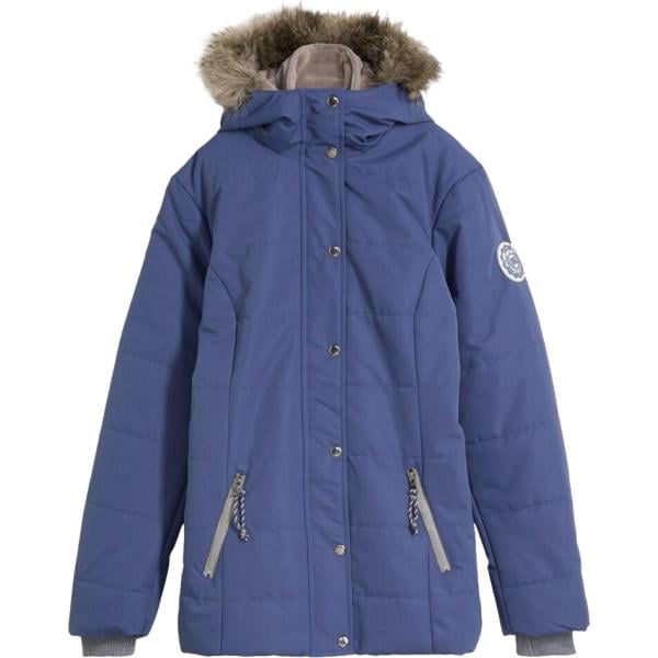 Piumino da donna in blu scuro collo con cappuccio in pile bonprix bonprix