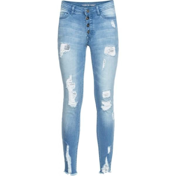 jeans strappati Rainbow blu