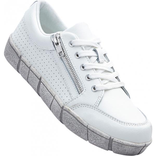 Sneakers suola leggera con zip bianco Rainbow rosso